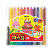 AMOS 粗杆3合1水彩粉彩無毒蠟筆24色 