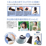 COOLMAX - 日本設計99%防UV 冰感可摺叠太陽帽 (附收納袋) (藍色)  (平行進口)