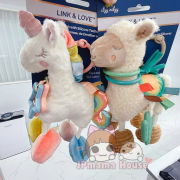 美國 Itzy Ritzy - Link & Love™ 活動毛絨矽膠牙膠玩具 - 羊駝Llama
